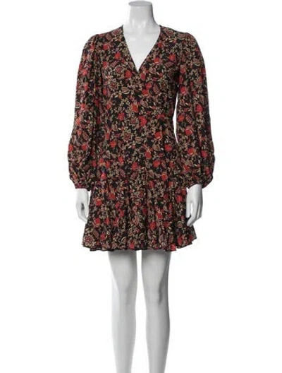 Pre-owned Rhode Floral Print Mini Dress W/ Tags In Brown