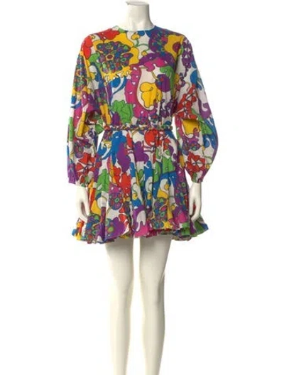Pre-owned Rhode Floral Print Mini Dress W/ Tags In Multi