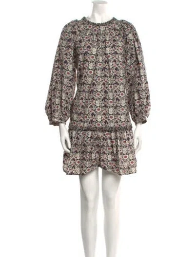 Pre-owned Rhode Floral Print Mini Dress W/ Tags In Neutral