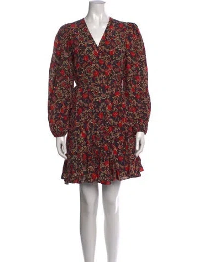 Pre-owned Rhode Floral Print Mini Dress W/ Tags In Orange