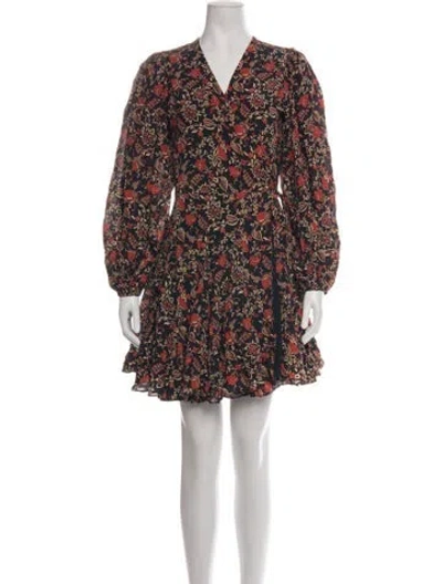 Pre-owned Rhode Floral Print Mini Dress W/ Tags In Orange