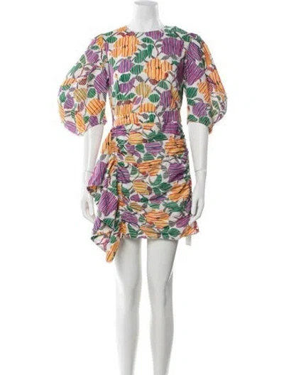 Pre-owned Rhode Floral Print Mini Dress W/ Tags In Pink
