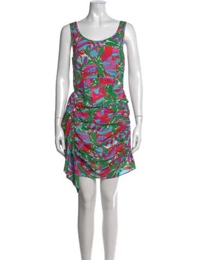 Pre-owned Rhode Floral Print Mini Dress W/ Tags In Pink