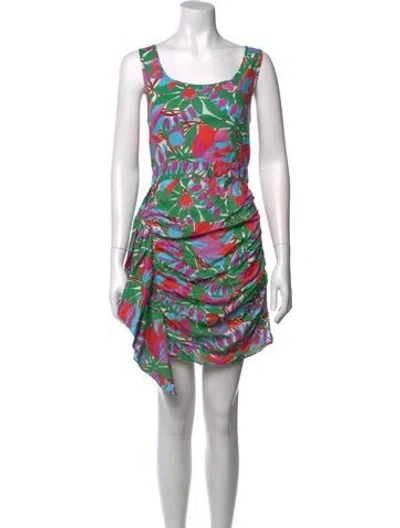 Pre-owned Rhode Floral Print Mini Dress W/ Tags In Pink