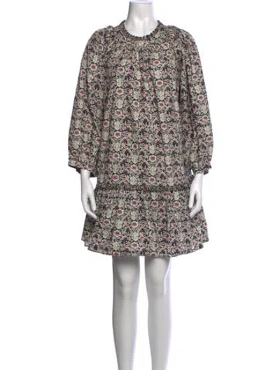 Pre-owned Rhode Floral Print Mini Dress W/ Tags In White