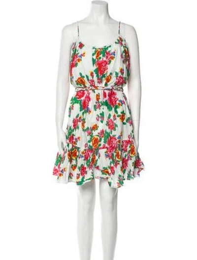 Pre-owned Rhode Floral Print Mini Dress In White