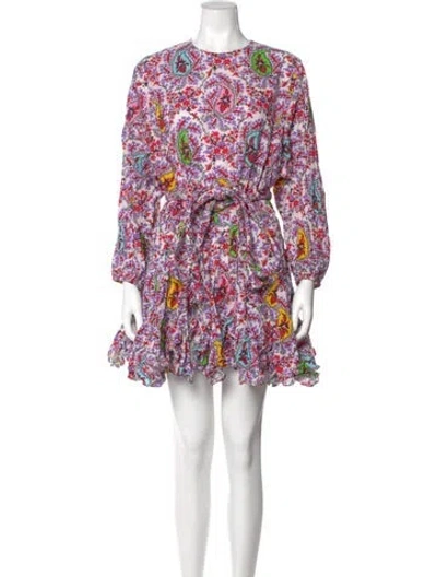 Pre-owned Rhode Floral Print Mini Dress In White