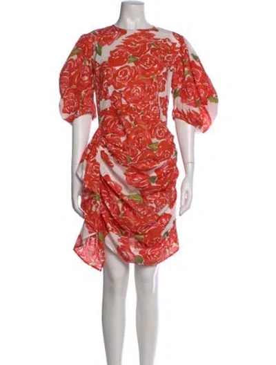 Pre-owned Rhode Floral Print Mini Dress In White