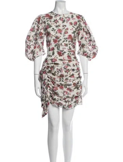 Pre-owned Rhode Floral Print Mini Dress In White