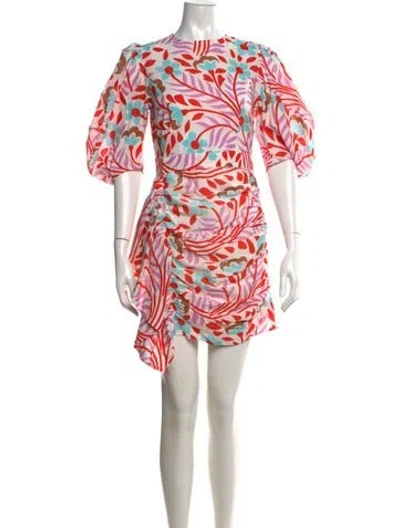 Pre-owned Rhode Floral Print Mini Dress In White
