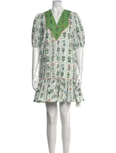 Pre-owned Rhode Floral Print Mini Dress In White