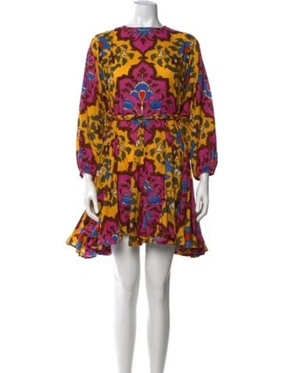 Pre-owned Rhode Floral Print Mini Dress In Yellow