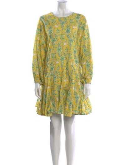 Pre-owned Rhode Floral Print Mini Dress In Yellow