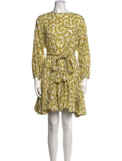 Pre-owned Rhode Floral Print Mini Dress In Yellow