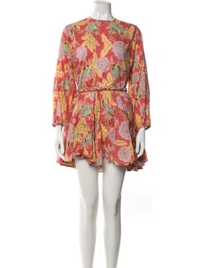 Pre-owned Rhode Floral Print Mini Dress In Yellow