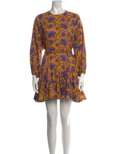 Pre-owned Rhode Floral Print Mini Dress In Yellow