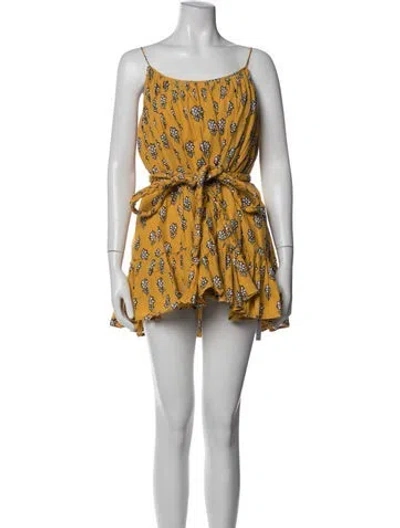 Pre-owned Rhode Floral Print Mini Dress In Yellow