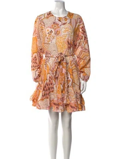 Pre-owned Rhode Floral Print Mini Dress In Yellow