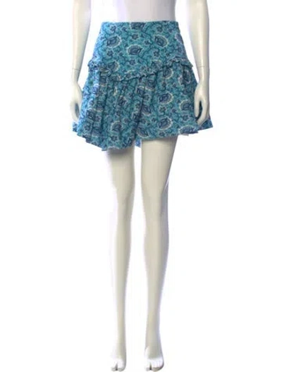 Pre-owned Rhode Floral Print Mini Skirt In Blue