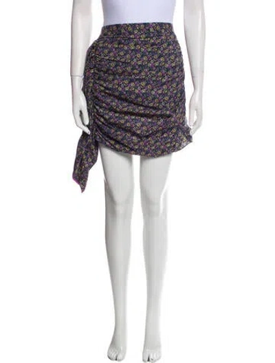 Pre-owned Rhode Floral Print Mini Skirt In Blue