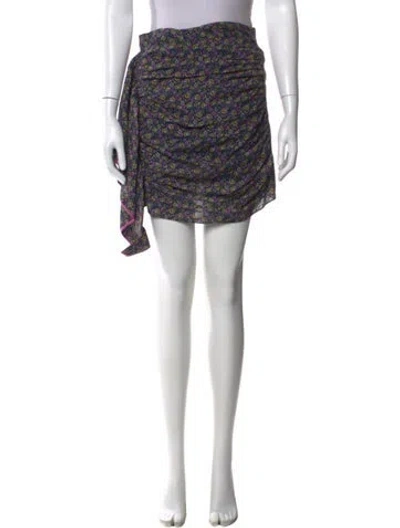 Pre-owned Rhode Floral Print Mini Skirt In Blue
