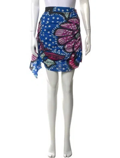 Pre-owned Rhode Floral Print Mini Skirt In Blue