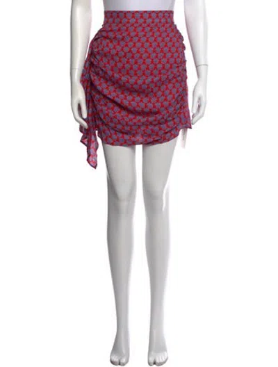 Pre-owned Rhode Floral Print Mini Skirt In Blue