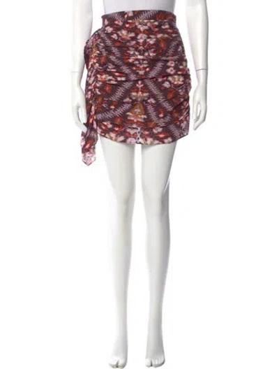 Pre-owned Rhode Floral Print Mini Skirt In Brown