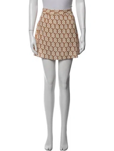 Pre-owned Rhode Floral Print Mini Skirt In Neutral
