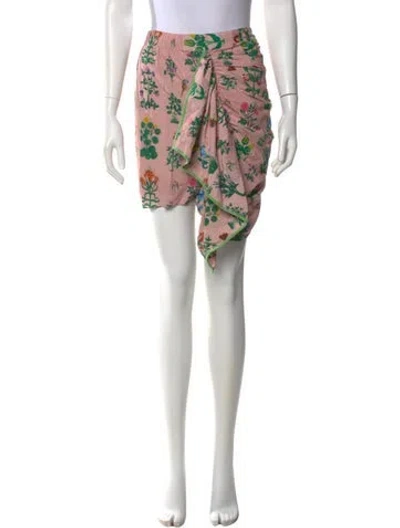 Pre-owned Rhode Floral Print Mini Skirt In Pink