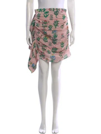 Pre-owned Rhode Floral Print Mini Skirt In Pink