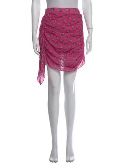 Pre-owned Rhode Floral Print Mini Skirt In Pink