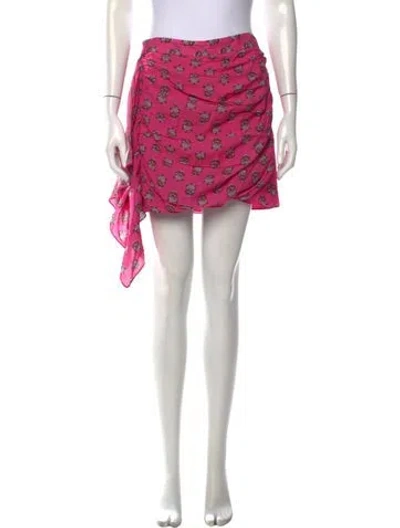 Pre-owned Rhode Floral Print Mini Skirt In Pink