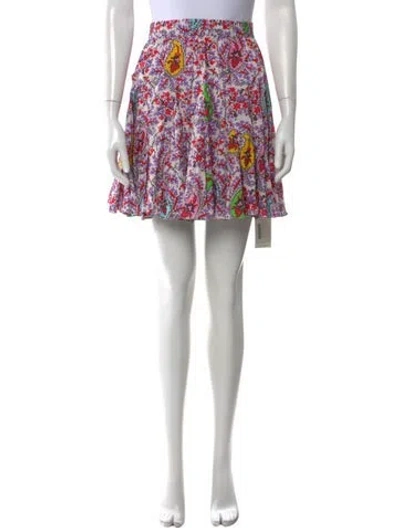 Pre-owned Rhode Floral Print Mini Skirt In Purple