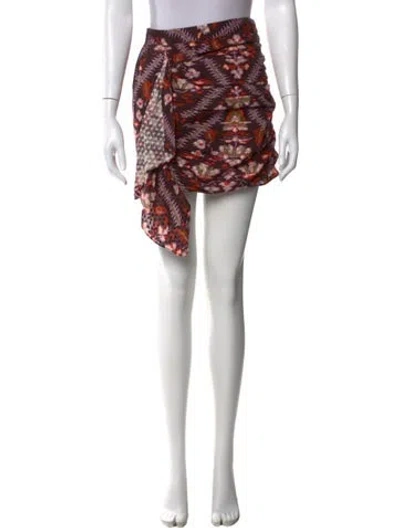 Pre-owned Rhode Floral Print Mini Skirt W/ Tags In Brown