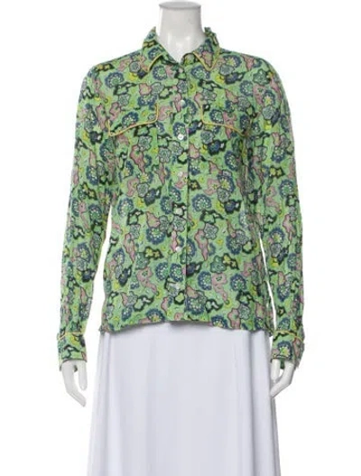 Pre-owned Rhode Floral Print Pajamas In Green