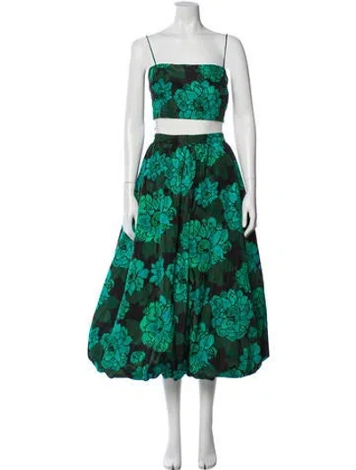 Pre-owned Rhode Floral Print Set In Green