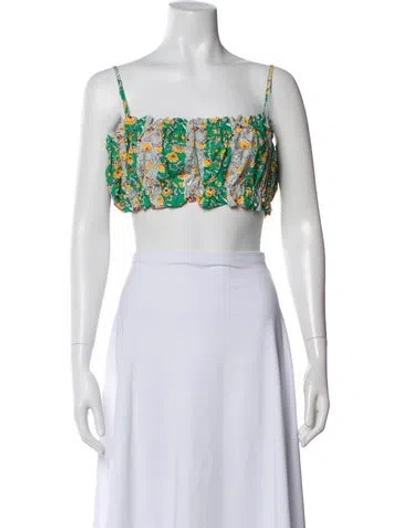 Pre-owned Rhode Floral Print Square Neckline Crop Top W/ Tags In Multi