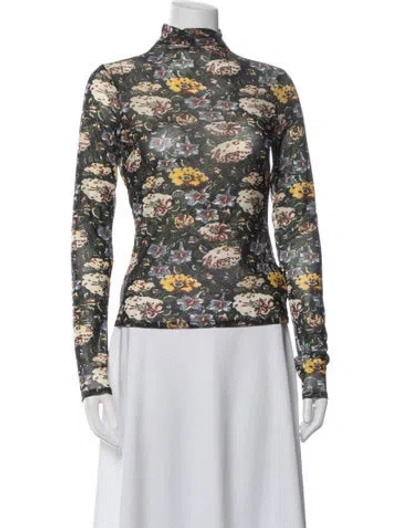 Pre-owned Rhode Floral Print Turtleneck Top In Multicolor