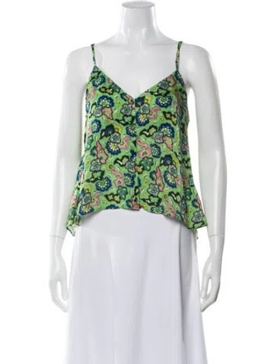 Pre-owned Rhode Floral Print V-neck Top In Multi