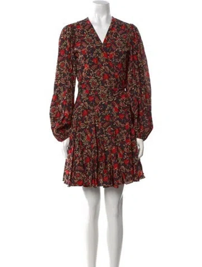 Pre-owned Rhode Floral Print V-neck Tunic In Brown