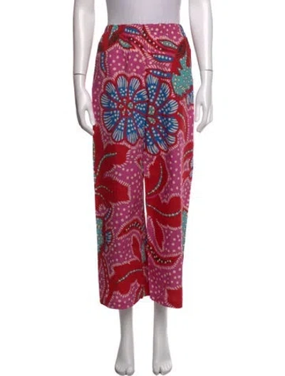 Pre-owned Rhode Floral Print Wide Leg Pants In Purple