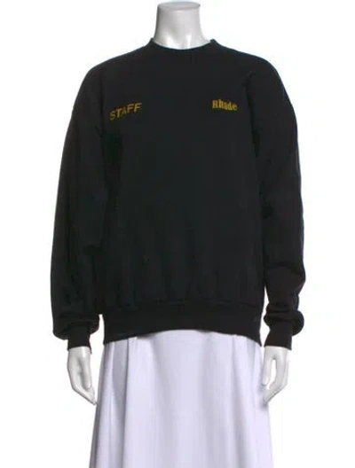 Pre-owned Rhode Graphic Print Crew Neck Sweatshirt In Black