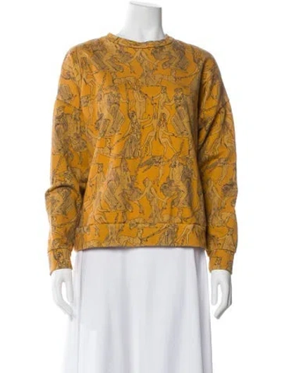 Pre-owned Rhode Graphic Print Crew Neck Sweatshirt In Brown