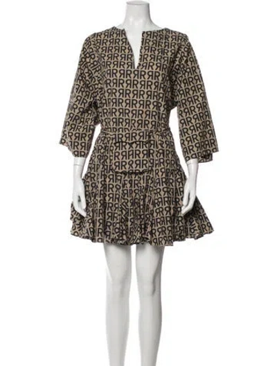 Pre-owned Rhode Graphic Print Mini Dress In Neutrals