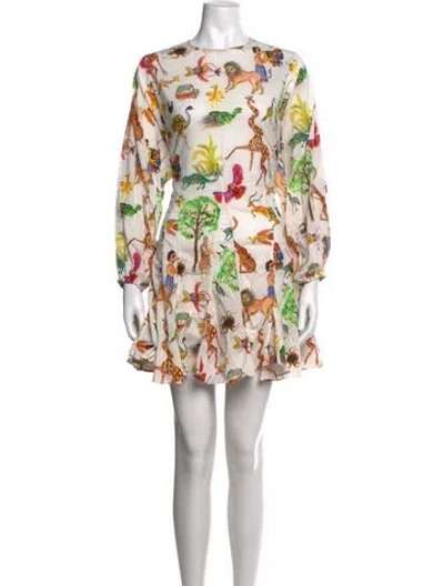 Pre-owned Rhode Graphic Print Mini Dress In Neutrals