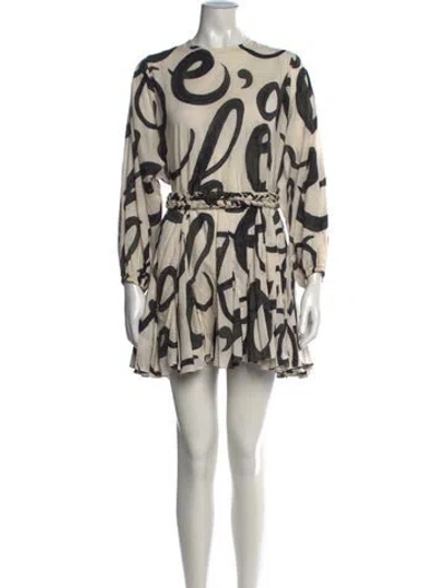 Pre-owned Rhode Graphic Print Mini Dress In Neutrals