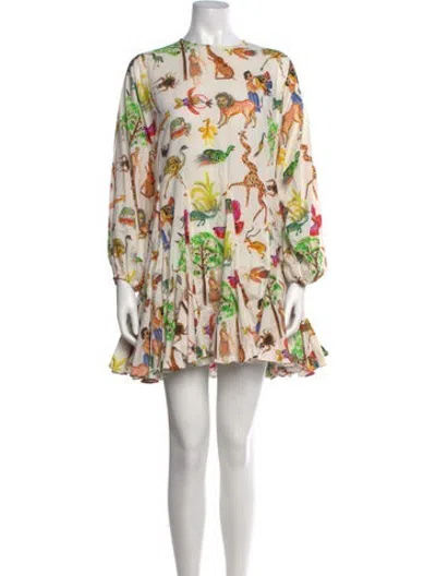 Pre-owned Rhode Graphic Print Mini Dress In Neutrals