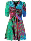 Rhode Leanna Twist-front Printed Crepe De Chine Mini Dress In Mehrfarbig
