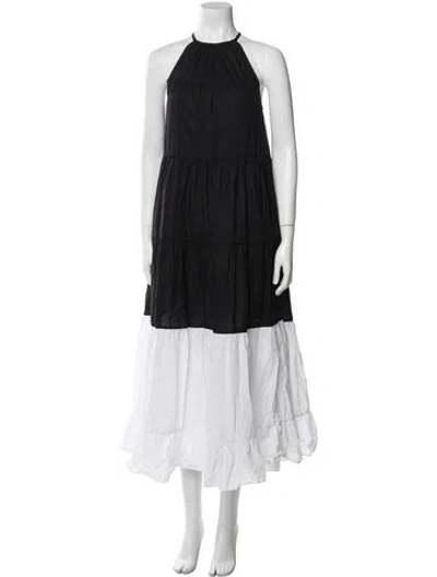 Pre-owned Rhode Halterneck Long Dress In Black